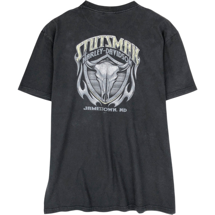 2000'S Harley-Davidson Large Print Motorcycle T-Shirt, Men's Size XL (approx.) cotton black type Vintage Second Hand