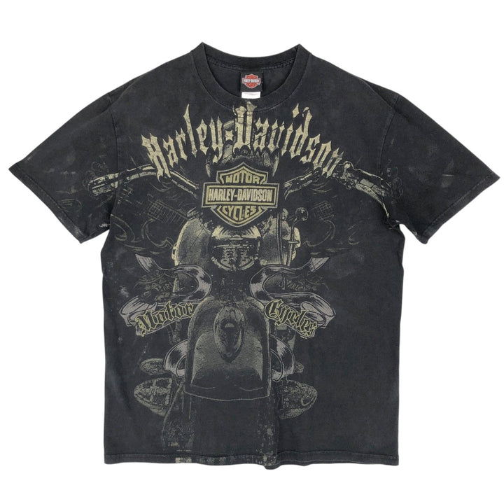 2000'S Harley-Davidson Large Print Motorcycle T-Shirt, Men's Size XL (approx.) cotton black type Vintage Second Hand