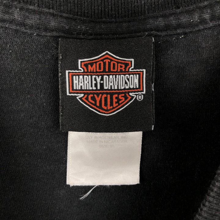 2000'S Harley-Davidson Large Print Motorcycle T-Shirt, Men's Size XL (approx.) cotton black type Vintage Second Hand
