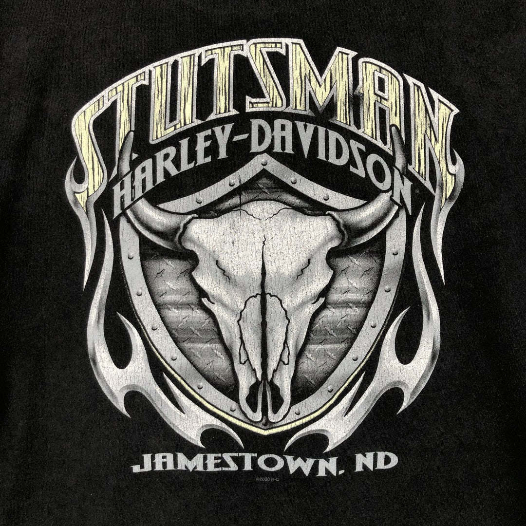 2000'S Harley-Davidson Large Print Motorcycle T-Shirt, Men's Size XL (approx.) cotton black type Vintage Second Hand