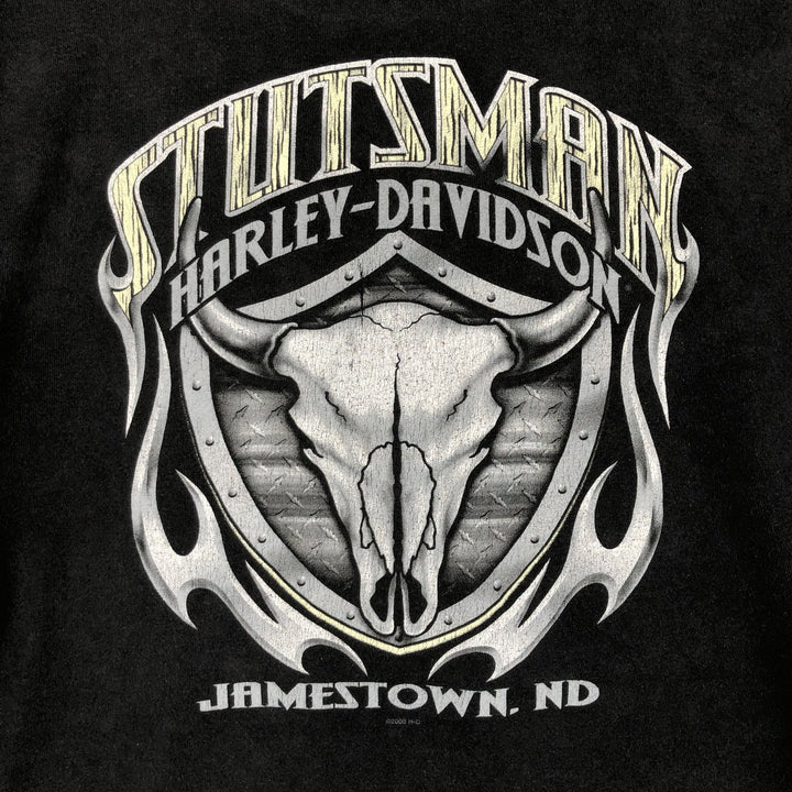 2000'S Harley-Davidson Large Print Motorcycle T-Shirt, Men's Size XL (approx.) cotton black type Vintage Second Hand