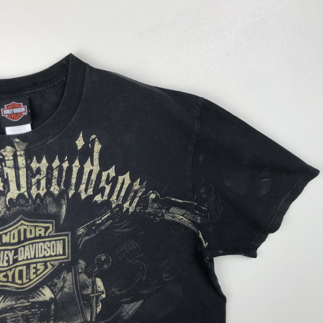 2000'S Harley-Davidson Large Print Motorcycle T-Shirt, Men's Size XL (approx.) cotton black type Vintage Second Hand
