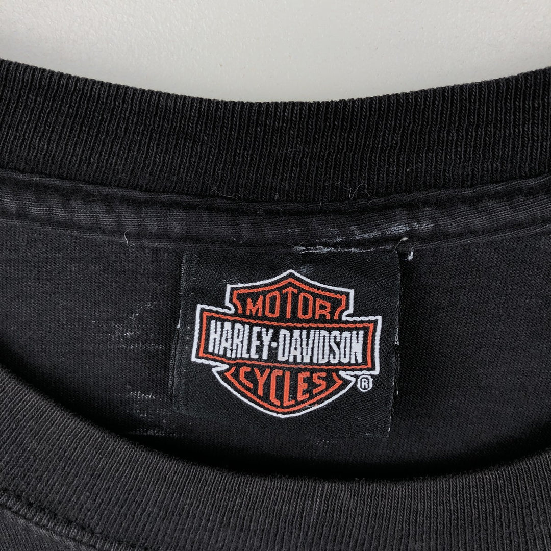 00'S Harley-Davidson Motorcycle Bike T-shirt Men's XL size unclear black type Vintage Second Hand