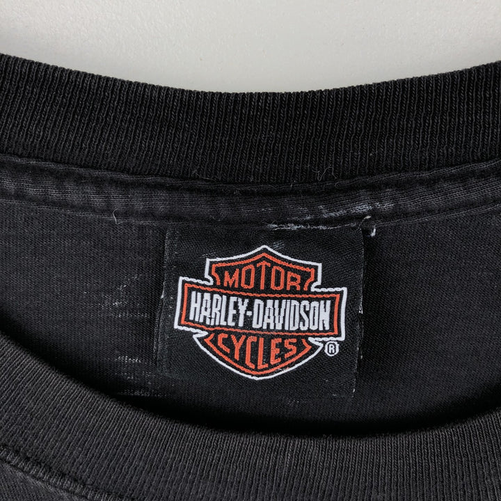 00'S Harley-Davidson Motorcycle Bike T-shirt Men's XL size unclear black type Vintage Second Hand