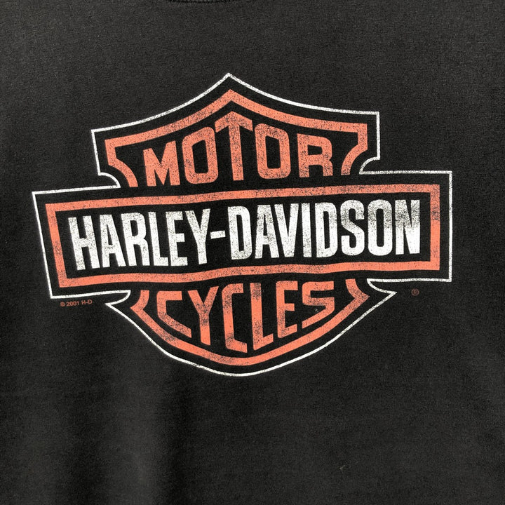 00'S Harley-Davidson Motorcycle Bike T-shirt Men's XL size unclear black type Vintage Second Hand