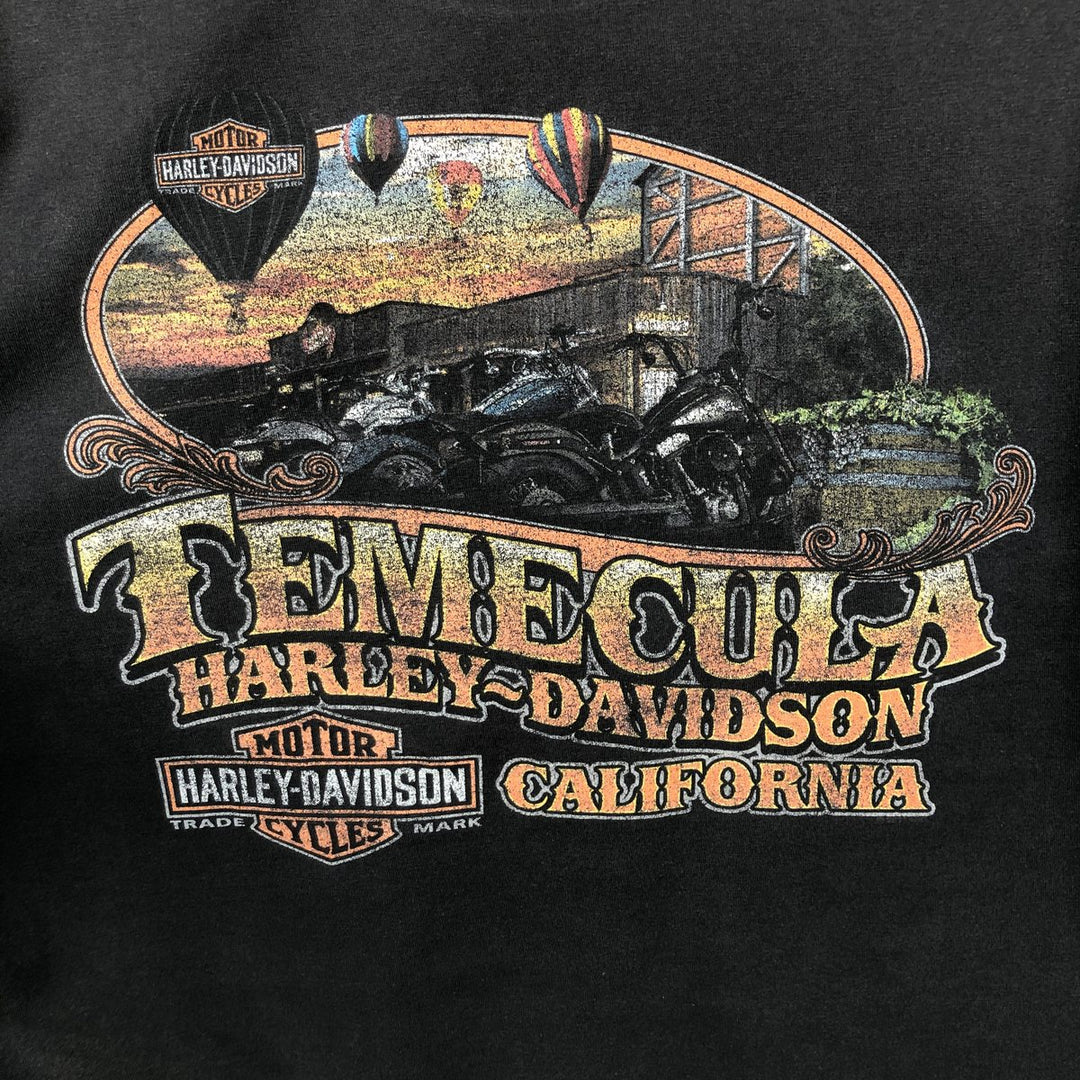 00'S Harley-Davidson Motorcycle Bike T-shirt Men's XL size unclear black type Vintage Second Hand
