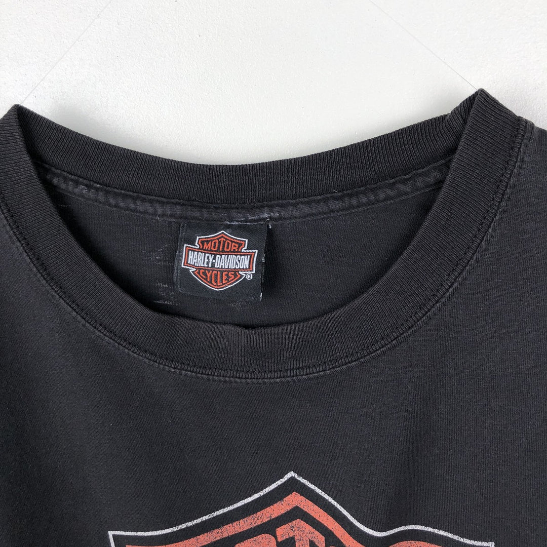 00'S Harley-Davidson Motorcycle Bike T-shirt Men's XL size unclear black type Vintage Second Hand