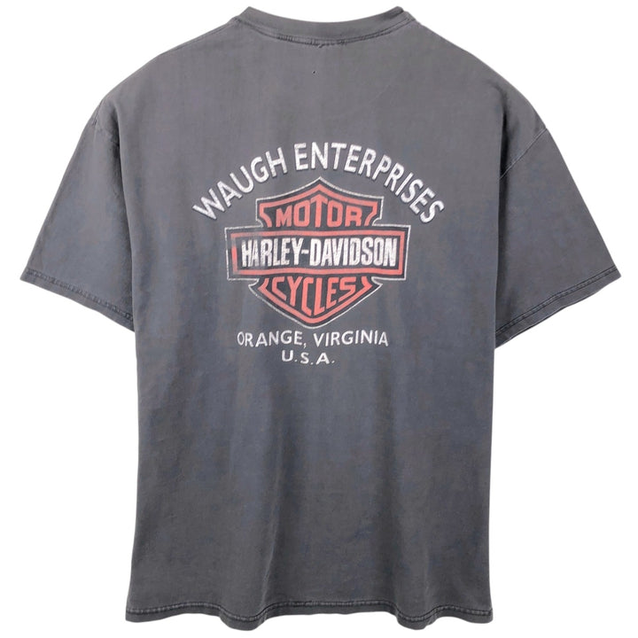 00'S Harley-Davidson Motorcycle Bike T-shirt Made in USA Men's L size cotton black type Vintage Second Hand