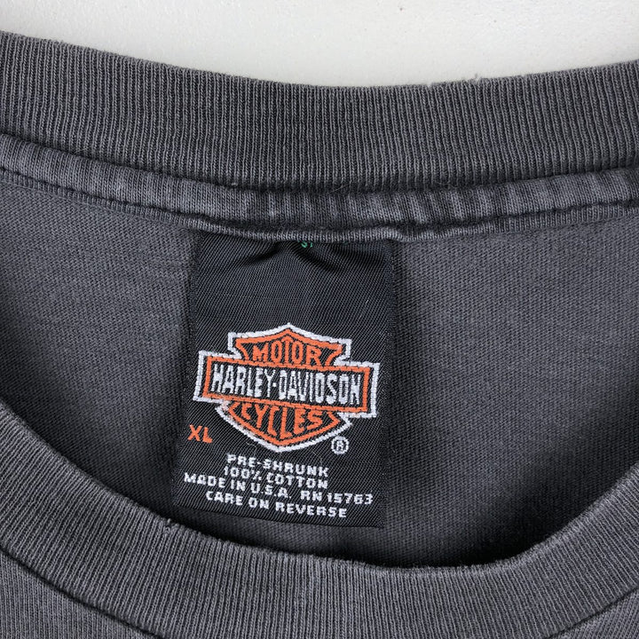 00'S Harley-Davidson Motorcycle Bike T-shirt Made in USA Men's L size cotton black type Vintage Second Hand