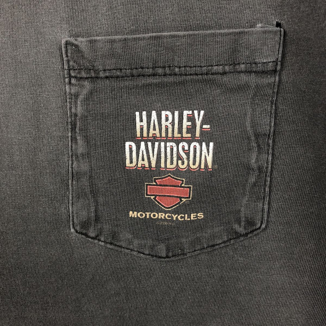 00'S Harley-Davidson Motorcycle Bike T-shirt Made in USA Men's L size cotton black type Vintage Second Hand
