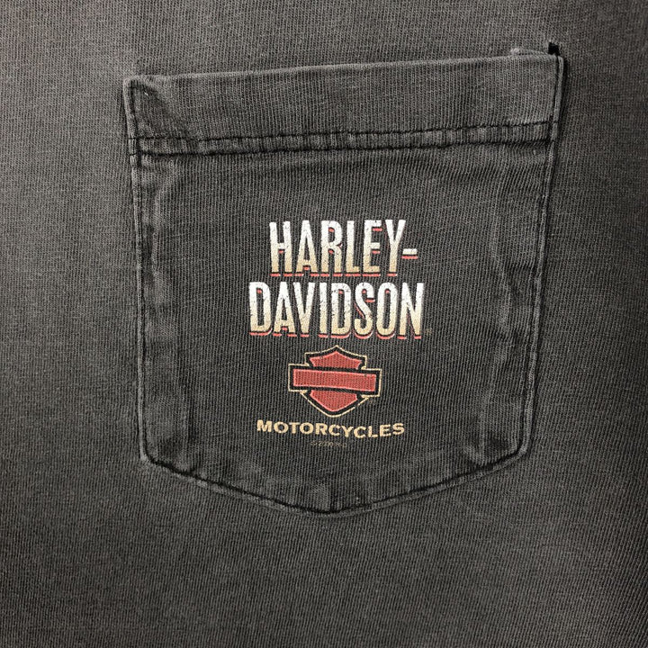 00'S Harley-Davidson Motorcycle Bike T-shirt Made in USA Men's L size cotton black type Vintage Second Hand
