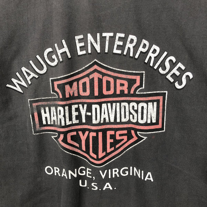 00'S Harley-Davidson Motorcycle Bike T-shirt Made in USA Men's L size cotton black type Vintage Second Hand