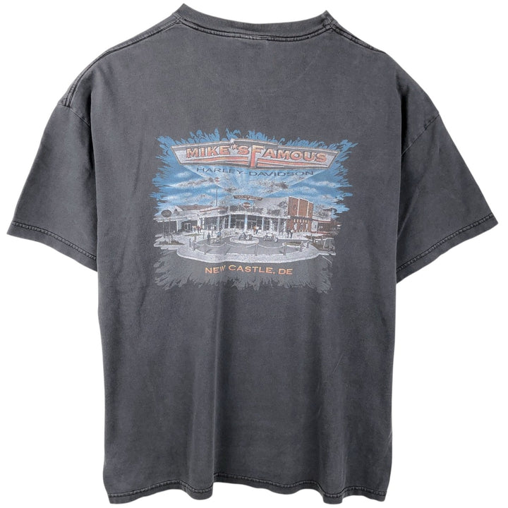00'S Harley-Davidson Motorcycle Bike T-shirt Men's XL size unclear black type Vintage Second Hand