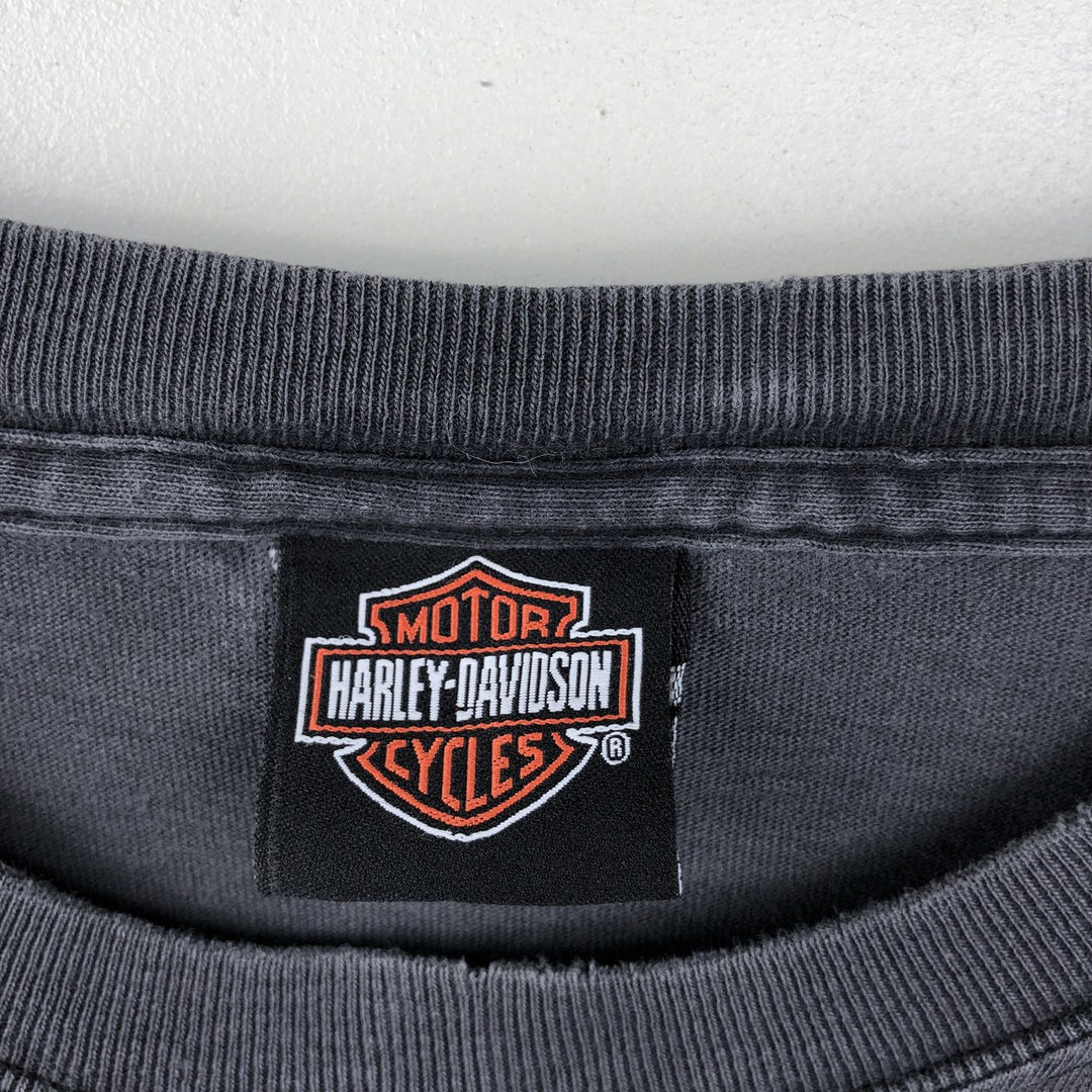 00'S Harley-Davidson Motorcycle Bike T-shirt Men's XL size unclear black type Vintage Second Hand