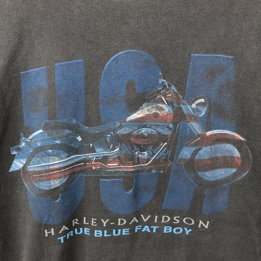 00'S Harley-Davidson Motorcycle Bike T-shirt Men's XL size unclear black type Vintage Second Hand