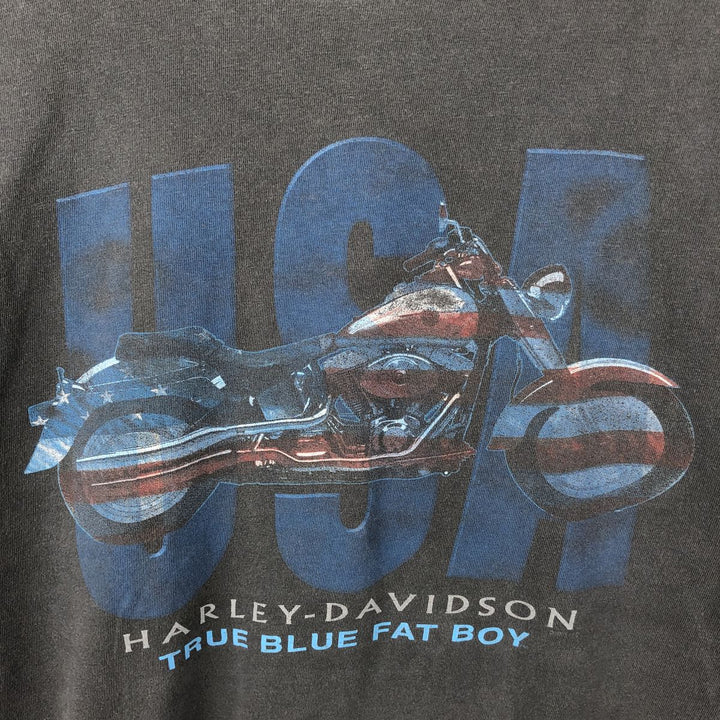 00'S Harley-Davidson Motorcycle Bike T-shirt Men's XL size unclear black type Vintage Second Hand