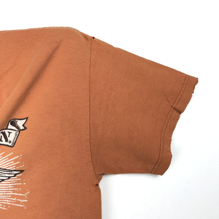 00'S Harley-Davidson Motorcycle Bike T-shirt Men's M size cotton orange type Vintage Second Hand