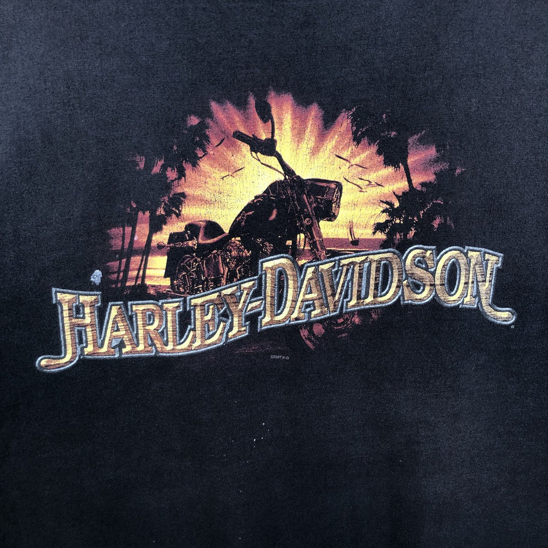 2000'S Harley-Davidson Motorcycle T-Shirt, Made in USA, Men's XXL equivalent, Engine cotton black type Vintage Second Hand