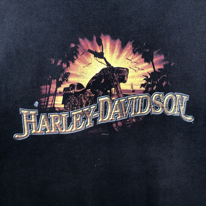 2000'S Harley-Davidson Motorcycle T-Shirt, Made in USA, Men's XXL equivalent, Engine cotton black type Vintage Second Hand