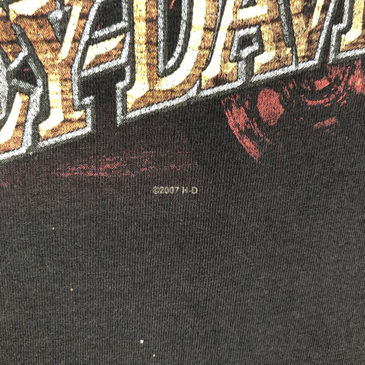 2000'S Harley-Davidson Motorcycle T-Shirt, Made in USA, Men's XXL equivalent, Engine cotton black type Vintage Second Hand