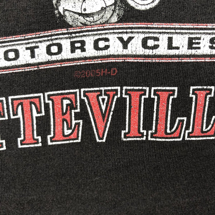 2000'S Harley-Davidson Motorcycle T-Shirt, Made in USA, Men's XXL equivalent, Engine cotton black type Vintage Second Hand