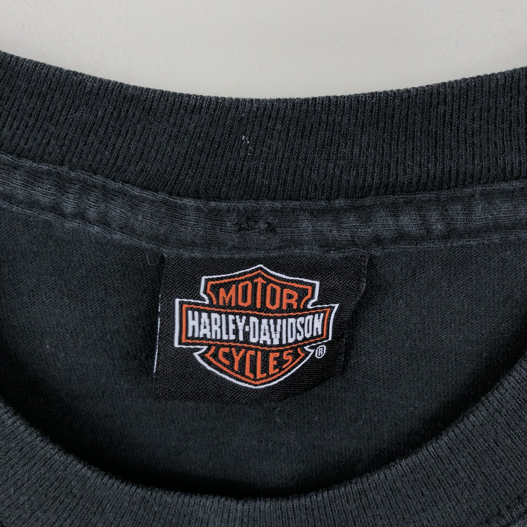 00'S Harley-Davidson Tribal Motorcycle Bike T-shirt Men's M size cotton black type Vintage Second Hand
