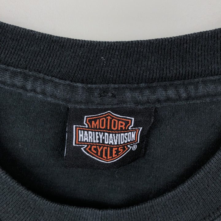 00'S Harley-Davidson Tribal Motorcycle Bike T-shirt Men's M size cotton black type Vintage Second Hand