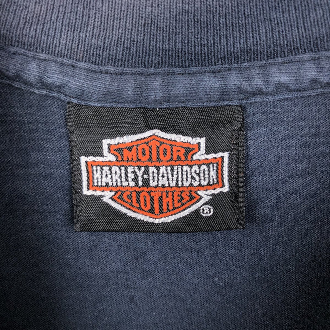 ~90'S Harley-Davidson Eagle Pattern Motorcycle T-Shirt, Made in USA, Men's Size S (approx.), Vintage cotton navy blue type Vintage Second Hand