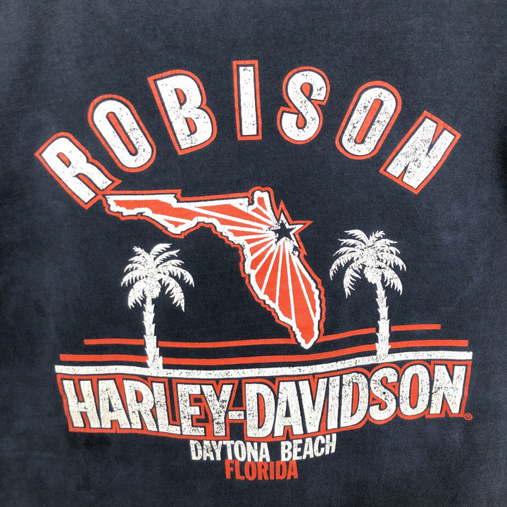~90'S Harley-Davidson Eagle Pattern Motorcycle T-Shirt, Made in USA, Men's Size S (approx.), Vintage cotton navy blue type Vintage Second Hand