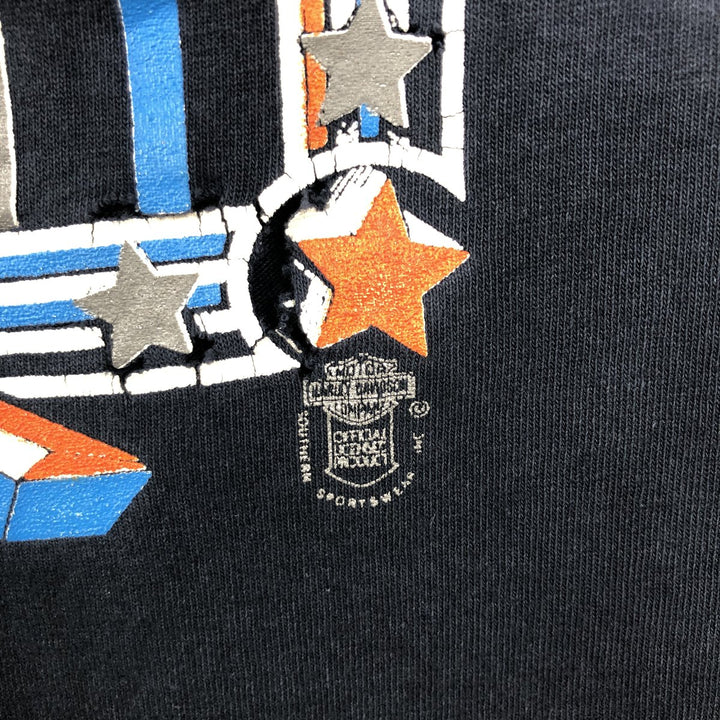 ~90'S Harley-Davidson Eagle Pattern Motorcycle T-Shirt, Made in USA, Men's Size S (approx.), Vintage cotton navy blue type Vintage Second Hand