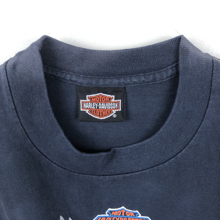 ~90'S Harley-Davidson Eagle Pattern Motorcycle T-Shirt, Made in USA, Men's Size S (approx.), Vintage cotton navy blue type Vintage Second Hand