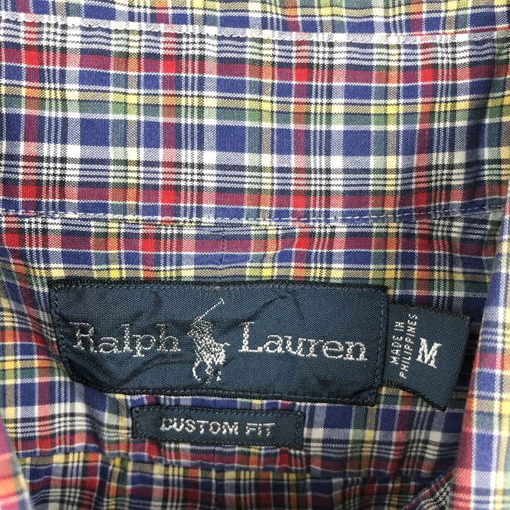 Ralph Lauren BLAKE long sleeve button down check shirt, men's size M cotton blue type Vintage Second Hand
