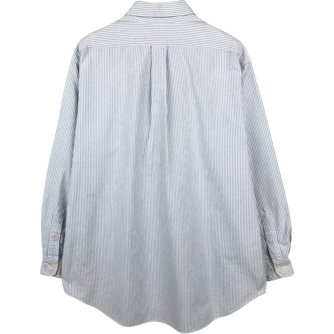 Ralph Lauren YARMOUTH Long Sleeve Button-Down Striped Shirt, Men's Size L cotton white type Vintage Second Hand