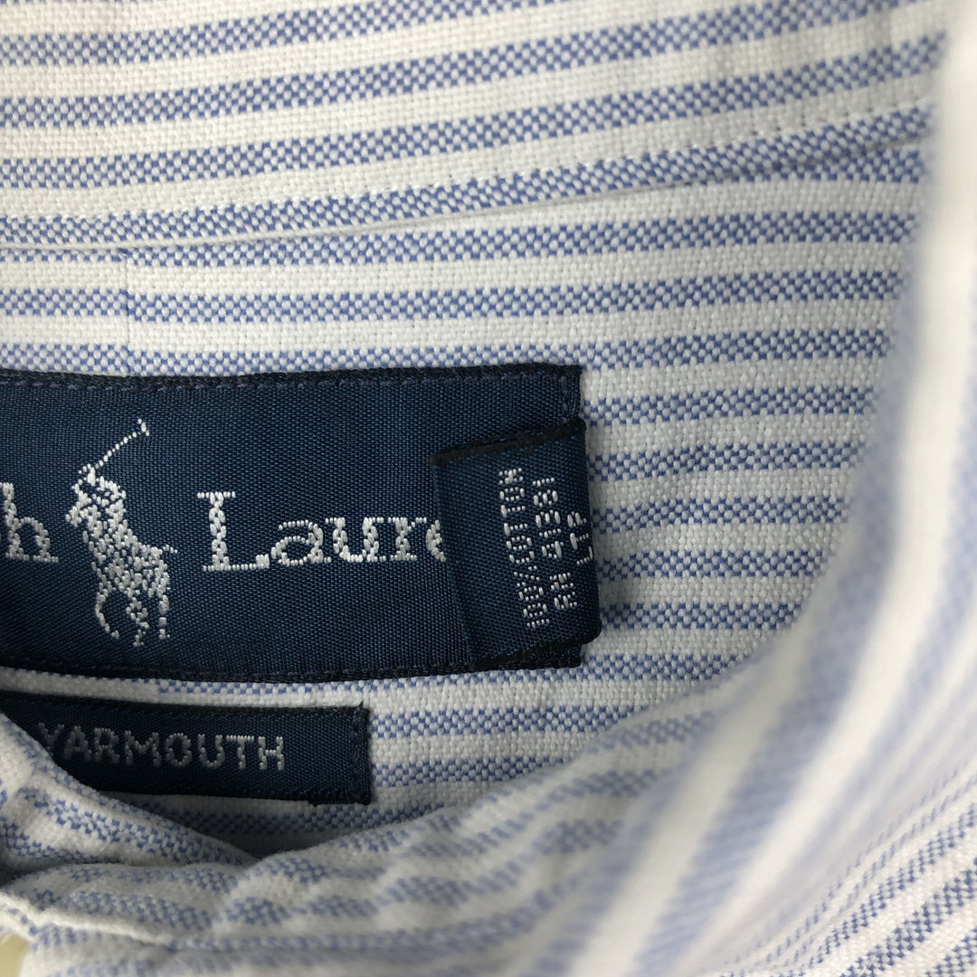 Ralph Lauren YARMOUTH Long Sleeve Button-Down Striped Shirt, Men's Size L cotton white type Vintage Second Hand