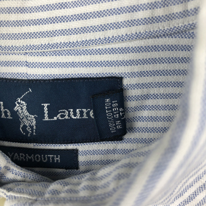 Ralph Lauren YARMOUTH Long Sleeve Button-Down Striped Shirt, Men's Size L cotton white type Vintage Second Hand
