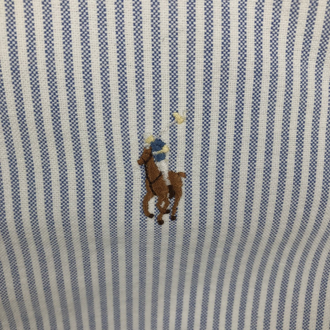 Ralph Lauren YARMOUTH Long Sleeve Button-Down Striped Shirt, Men's Size L cotton white type Vintage Second Hand