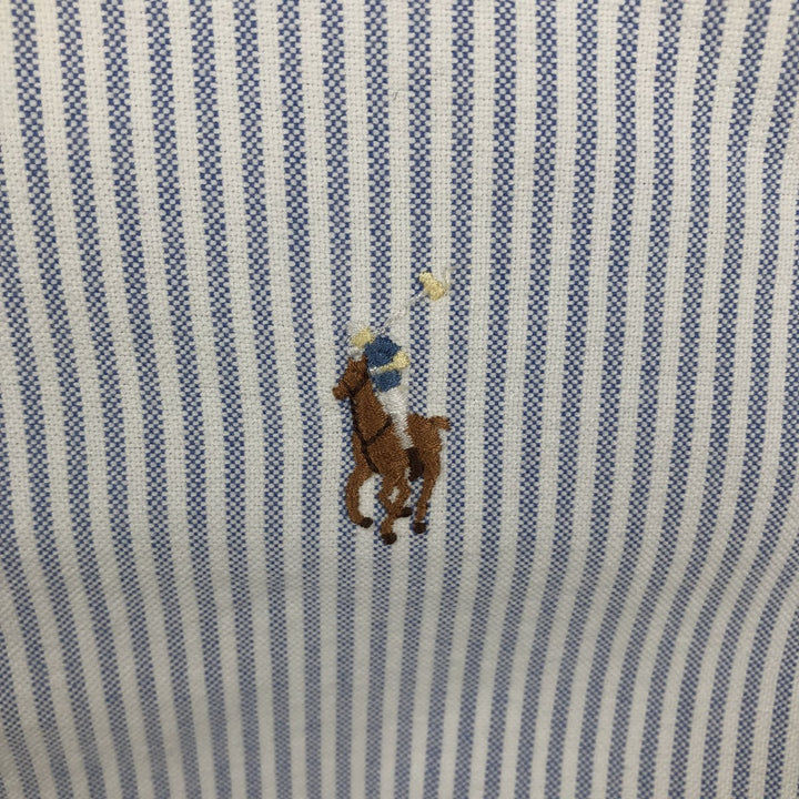 Ralph Lauren YARMOUTH Long Sleeve Button-Down Striped Shirt, Men's Size L cotton white type Vintage Second Hand