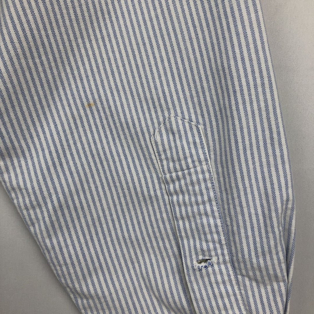 Ralph Lauren YARMOUTH Long Sleeve Button-Down Striped Shirt, Men's Size L cotton white type Vintage Second Hand
