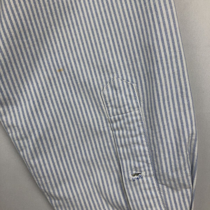 Ralph Lauren YARMOUTH Long Sleeve Button-Down Striped Shirt, Men's Size L cotton white type Vintage Second Hand