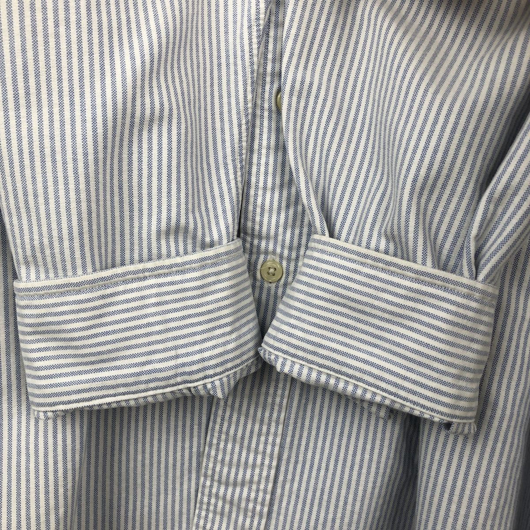 Ralph Lauren YARMOUTH Long Sleeve Button-Down Striped Shirt, Men's Size L cotton white type Vintage Second Hand