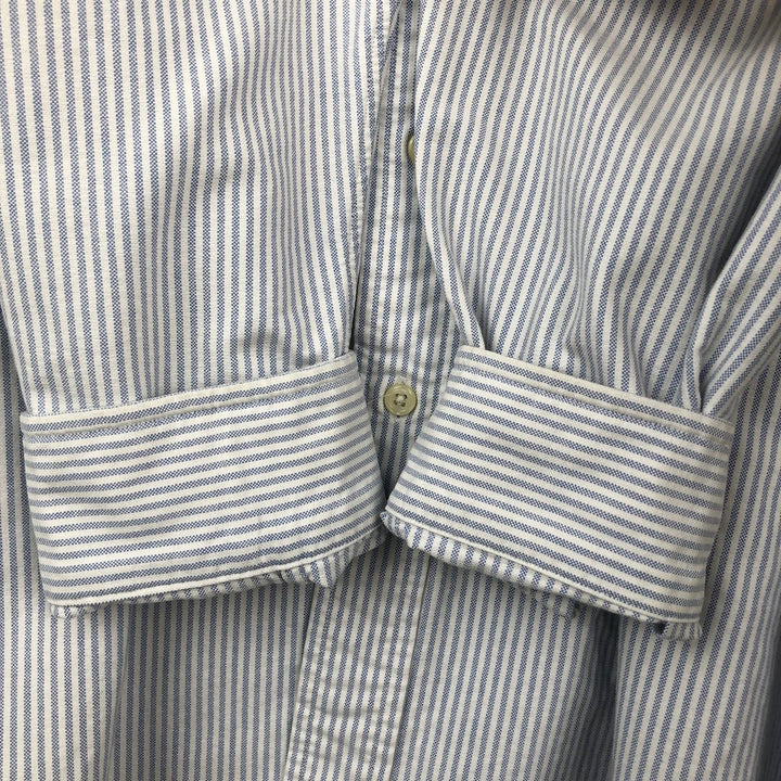 Ralph Lauren YARMOUTH Long Sleeve Button-Down Striped Shirt, Men's Size L cotton white type Vintage Second Hand