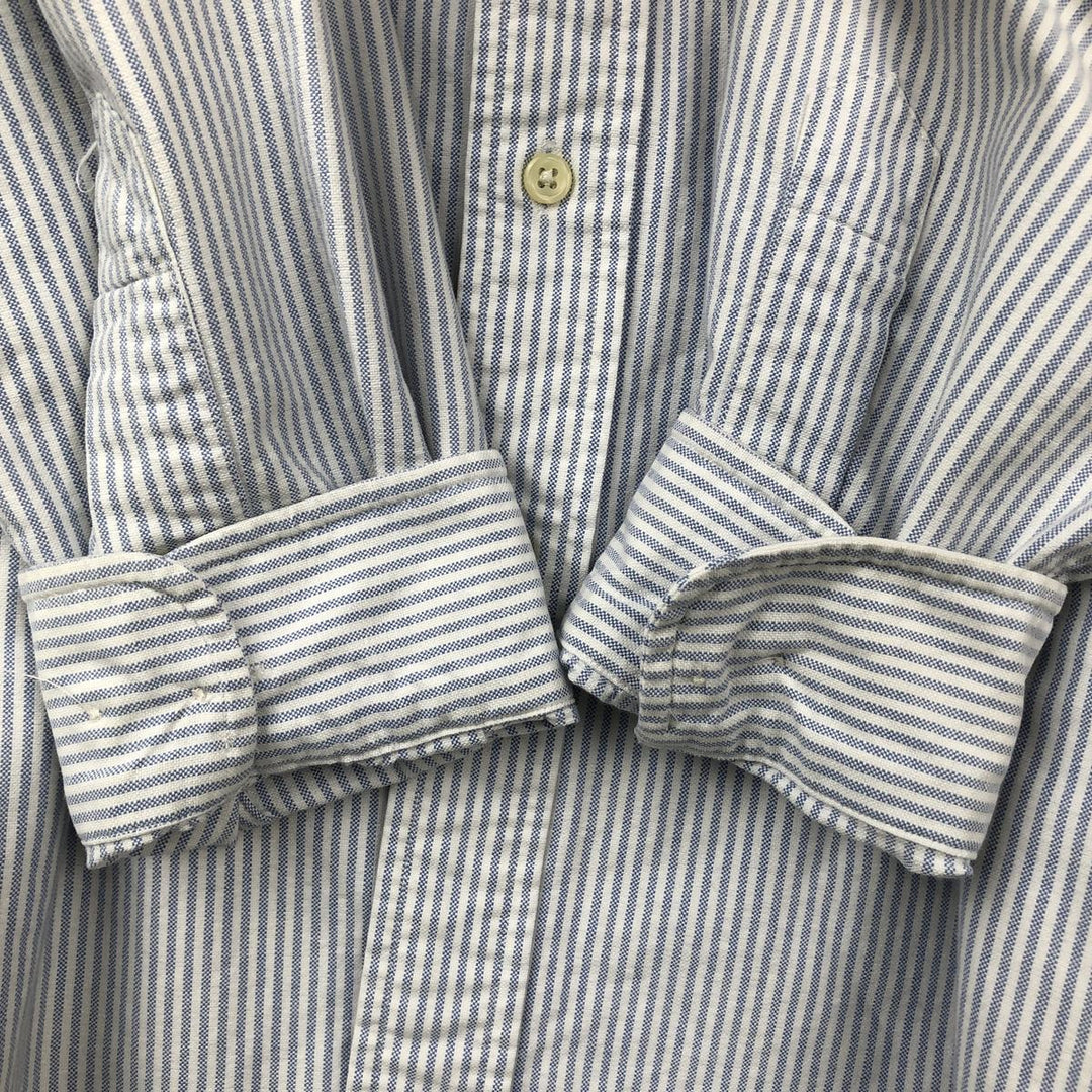 Ralph Lauren YARMOUTH Long Sleeve Button-Down Striped Shirt, Men's Size L cotton white type Vintage Second Hand
