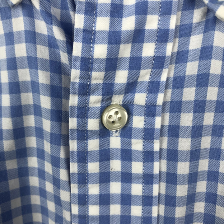 Ralph Lauren Classic Fit Gingham Check Long Sleeve Button-Down Check Shirt, Men's Size XL cotton Blue type light blue Vintage Second Hand