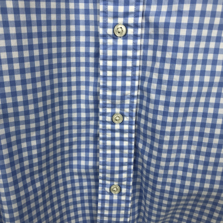 Ralph Lauren Classic Fit Gingham Check Long Sleeve Button-Down Check Shirt, Men's Size XL cotton Blue type light blue Vintage Second Hand
