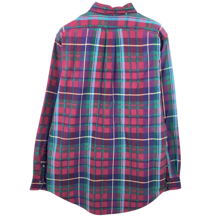 Ralph Lauren long sleeve button down check shirt, men's size L cotton red type Vintage Second Hand