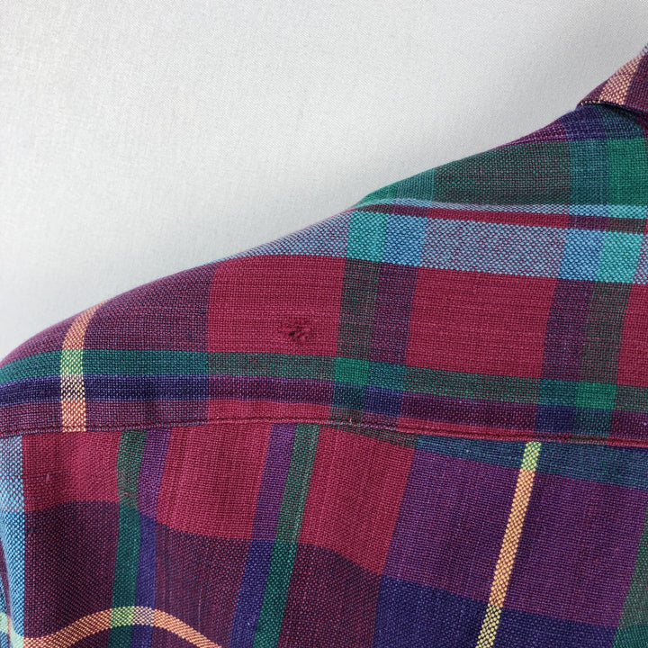 Ralph Lauren long sleeve button down check shirt, men's size L cotton red type Vintage Second Hand