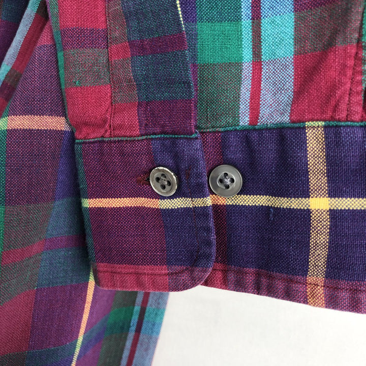 Ralph Lauren long sleeve button down check shirt, men's size L cotton red type Vintage Second Hand