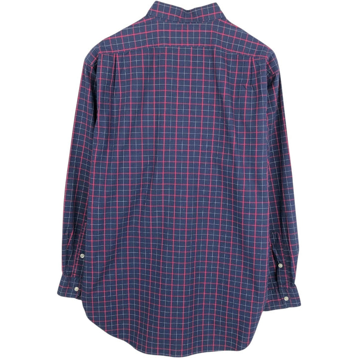 Ralph Lauren POLO by Ralph Lauren LOWEL SPORT Long-Sleeve Cotton Check Shirt, Men's Size L (approx.) cotton navy blue type Vintage Second Hand