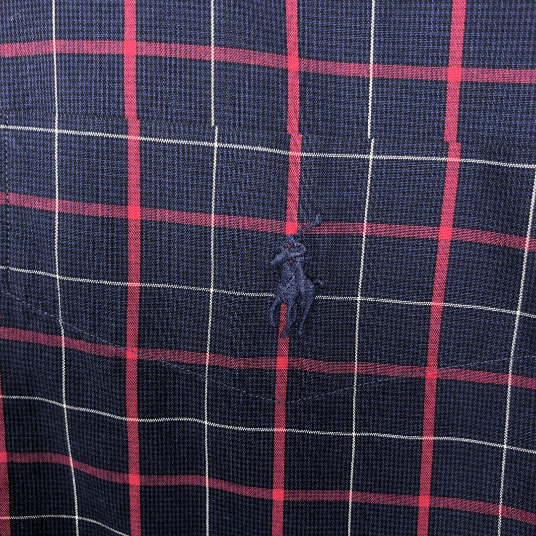 Ralph Lauren POLO by Ralph Lauren LOWEL SPORT Long-Sleeve Cotton Check Shirt, Men's Size L (approx.) cotton navy blue type Vintage Second Hand