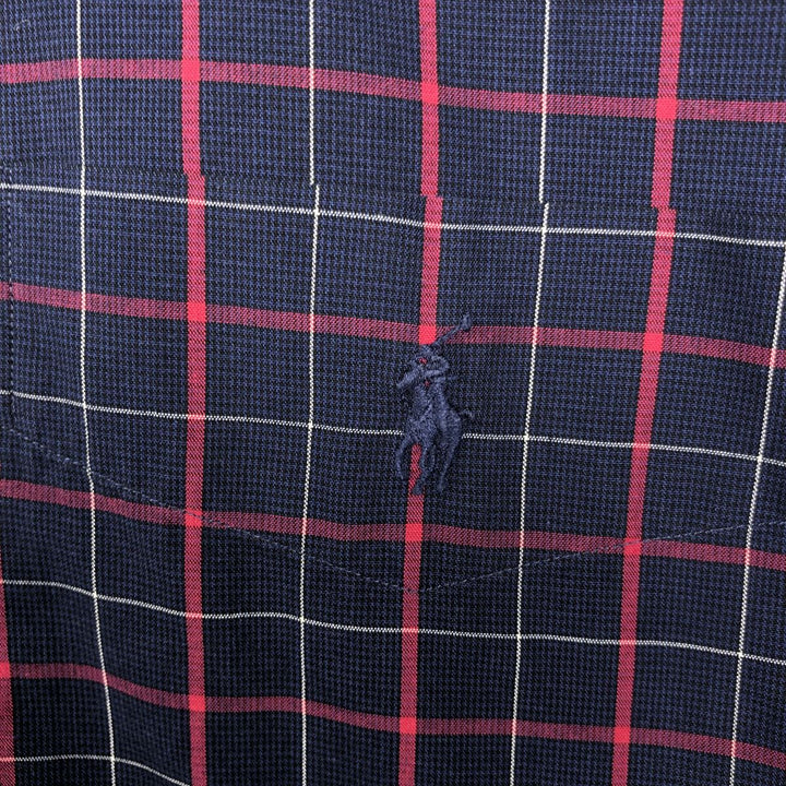 Ralph Lauren POLO by Ralph Lauren LOWEL SPORT Long-Sleeve Cotton Check Shirt, Men's Size L (approx.) cotton navy blue type Vintage Second Hand